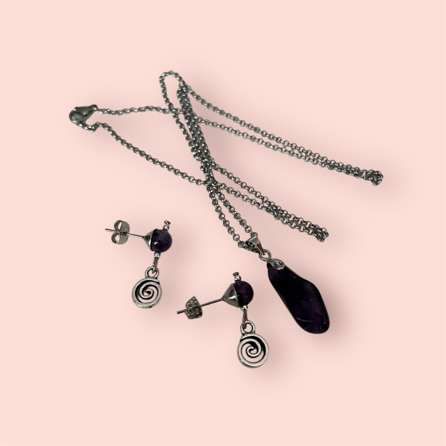 Amethyst Necklace and Earring Set