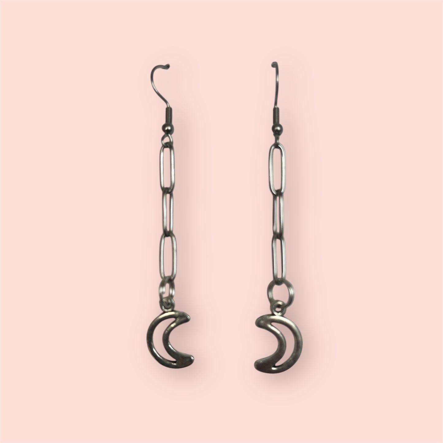 Crescent Moon Paperclip Earrings