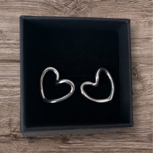 Heart Earrings: Silver Colour