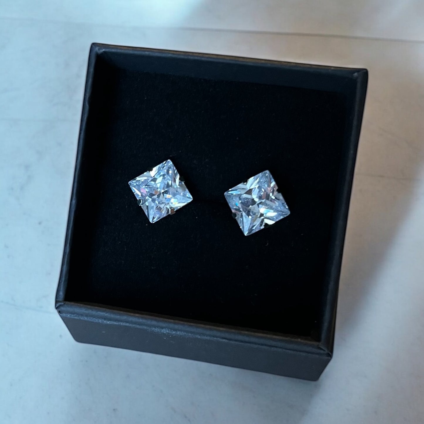 Square Cubic Zirconia Earrings